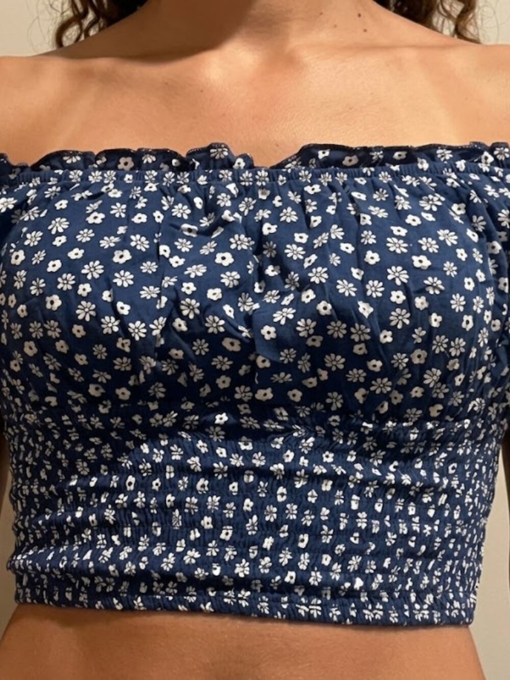 LA Hearts by PacSun Women's Blue and White Crop-top